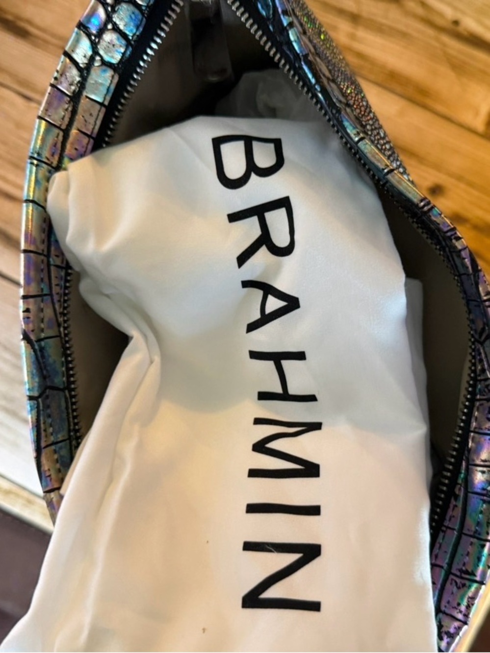 BRAHMIN SMALL KATHLEEN ROYAL BLUE ARDWELL SHOULDER HOLOGRAPHIC NWT SOFT LEATHER - Picture 7 of 12